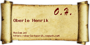 Oberle Henrik névjegykártya